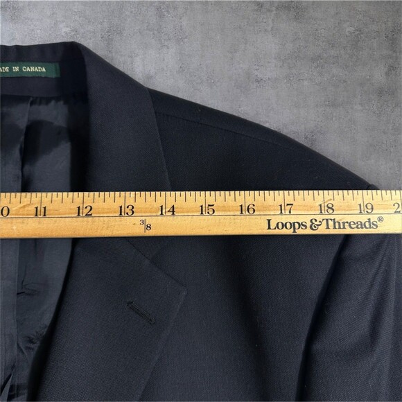 Ralph Lauren Men's 44L Navy Wool Blazer Sport Coat 2-Button Jacket Single Vent - Picture 5 of 10